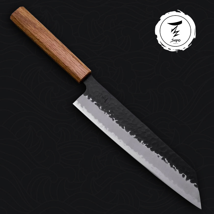 Blue Super Kurouchi Tsuchime Kiritsuke Oak Handle 210mm