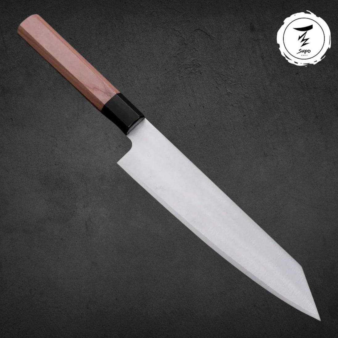 210mm Japanese Kiritsuke Knife VG-10 Polished with Cherry Handle 