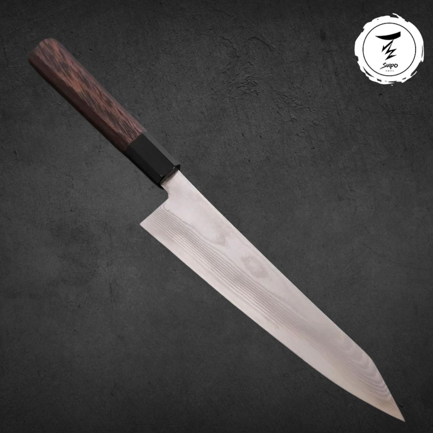 210mm Kiritsuke Gyuto Chef's Knife Silver Steel #3 Damascus